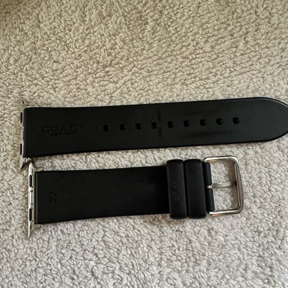 Coach Black Watch Band with Signature Pattern - Picture 3 of 4